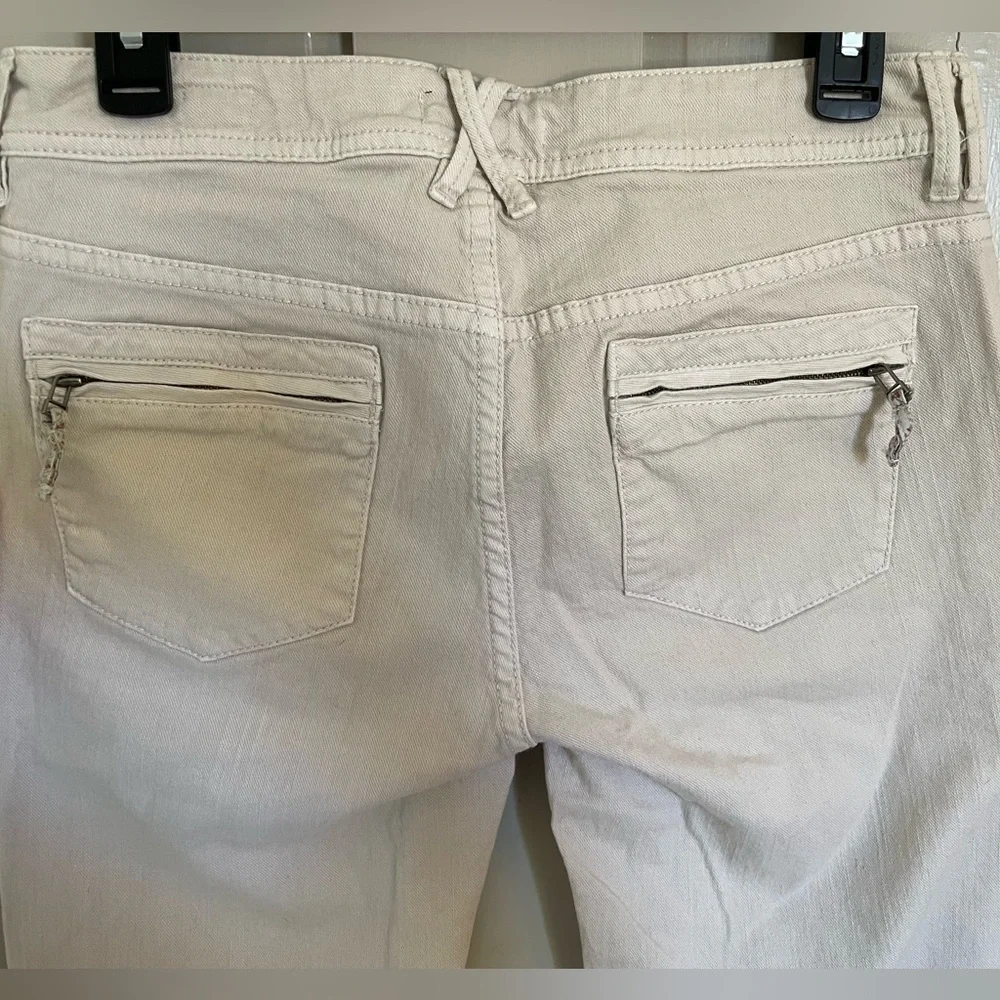 Pilcro And The Letterpress Vintage Slim Cream Ivory Y2K Jeans Flare Leg Casual - Picture 11 of 12